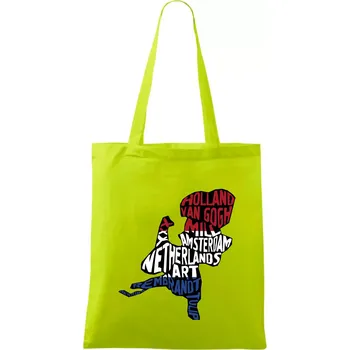 Mapy - názvy měst - Nizozemí - Taška bavlněná - 42 x 38 cm ( Limetková )