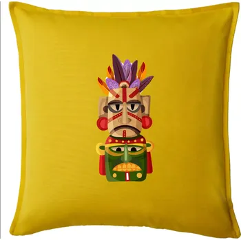 Polštář Mayové maska s peřím - Polštář 50x50 - 50x50 - Pouze potah ( Žlutá )