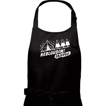 Kuchyňská zástěra Nebloudím, objevuji - hory - Dámská zástěra na vaření - Univerzální velikost ( Černá )