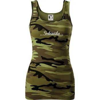 Dámské tričko Staročeština - Srdečnička - drahoušek - Dámské Maskáčové tílko - XS ( Zelený maskáč )