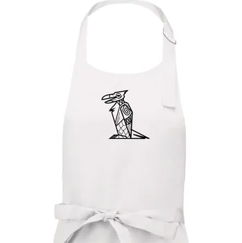Kuchyňská zástěra Mayové - zvířata papoušek - Dámská zástěra na vaření - Univerzální velikost ( Bílá )