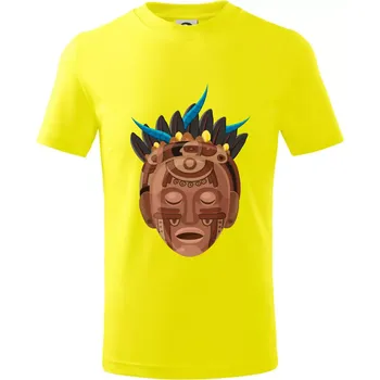 Chlapecké tričko Mayové maska hnědá - Tričko dětské bavlněné - 98 cm / 2 roky ( Citrónová )