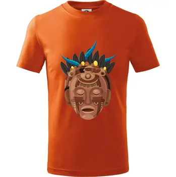 Mayové maska hnědá - Tričko dětské bavlněné - 158 cm/12 let ( Oranžová )