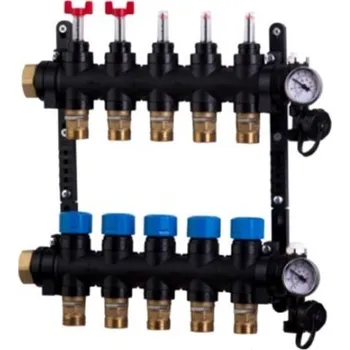 rozdělovač topení Uponor VARIO M 9HK rozdělovač , 1“, 9-cestný, s průtokoměrem, plast
