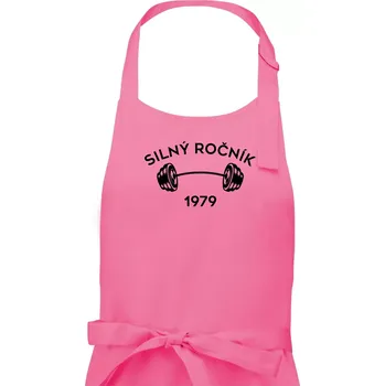 Kuchyňská zástěra Silný ročník - Letopočet 1979 - Dámská zástěra na vaření - Univerzální velikost ( Růžová )