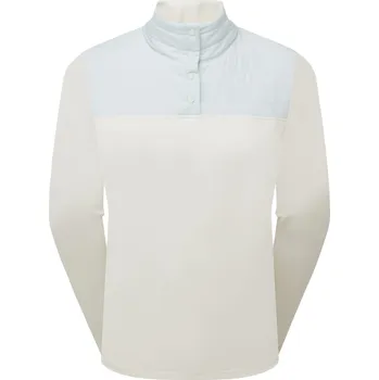 FootJoy ThermoSeries Hybrid Popover dámská mikina, off white/ice blue dámské, M