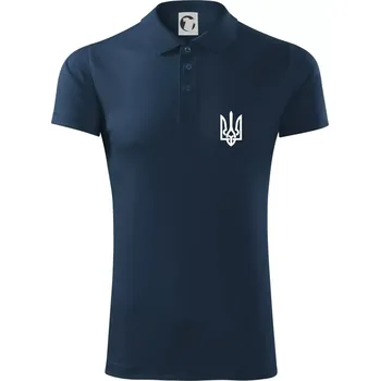 Pánská košile Ukrajina trojzubec prso - Polokošile Victory sportovní (dresovina) - XL ( Námořní modrá (velmi tmavá - téměř černá) )