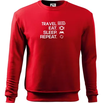Pánské oblečení Eat sleep travel - Van - Mikina Essential pánská - XL ( Červená )