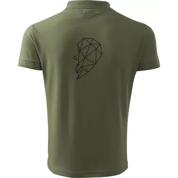 Pánská košile Párovy motiv srdce geometrie - ON - Polokošile pánská Pique Polo 203 - 4XL ( Khaki )