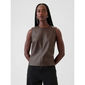 GAP Dámské Koženkový top GAP Hnědá M (2488143)