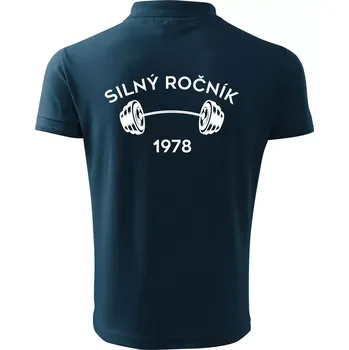Pánská košile Silný ročník - Letopočet 1978 - Polokošile pánská Pique Polo 203 - 5XL ( Námořní modrá (téměř černá) )