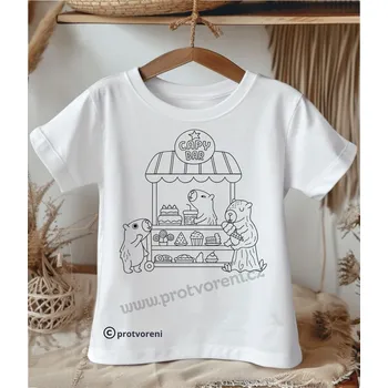 Tričko jako omalovánka Tričko k vybarvení, dětské, KAPYBARA - Capy bar, 1 ks zvolte VELIKOST trička ZDE:: 3/4 let Beagle