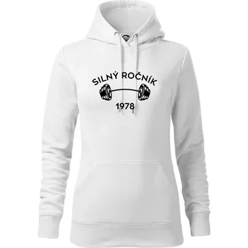Dámská mikina Silný ročník - Letopočet 1978 - Mikina dámská Cape s kapucí - 2XL ( Bílá )