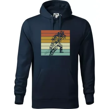 Pánská mikina Vintage hasič - Mikina pánská Cape s kapucí - 5XL ( Námořní modrá (velmi tmavá - téměř černá) )