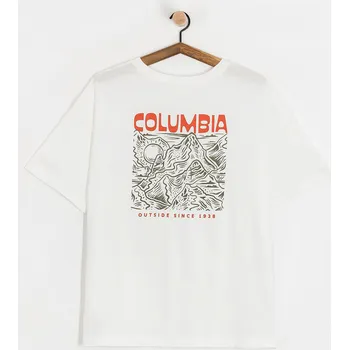Pánské tričko Columbia Rolling Bend Oversized (white/mountainview) L, bílá