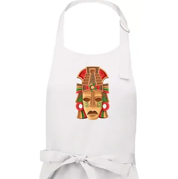 Kuchyňská zástěra Mayové maska červené uši - Pánská zástěra na vaření - Univerzální velikost ( Bílá )
