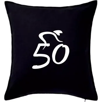 Polštář Cyklista slaví padesátku (50) - Polštář 50x50 - 50x50 - Pouze potah ( Černá )