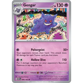 Sběratelská karetní hra Gengar MEW 094/165 - reverse holo