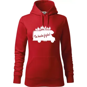 Dámská mikina To bude jízda - alkovna - Mikina dámská Cape s kapucí - XS ( Červená )