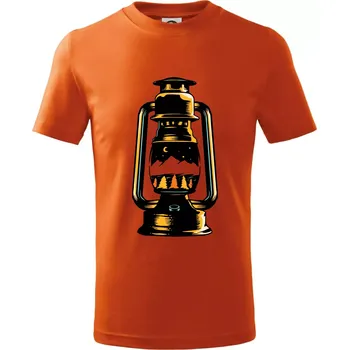 Chlapecké tričko Petrolejka s horami - Tričko dětské bavlněné - 134 cm/8 let ( Oranžová )