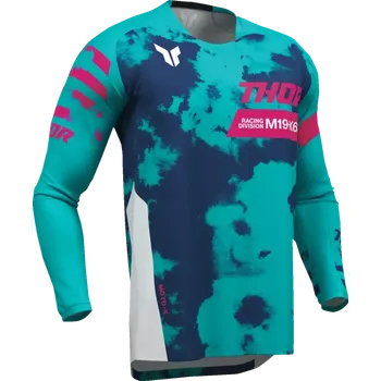 Moto dres Dětský sportovní motokrosový / MTB dres THOR LAUNCHMODE RACEWEAR BLEACH barva bílá/aqua (oblečení pro malé závodníky)