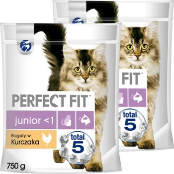Krmivo pro kočku PERFECT FIT (Junior) 2x750g Bohaté na kuřecí - suché krmivo pro kočky