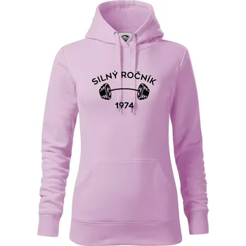 Dámská mikina Silný ročník - Letopočet 1974 - Mikina dámská Cape s kapucí - S ( Orchid )