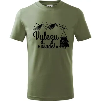 Chlapecké oblečení Vylezu všude - hory - Tričko dětské bavlněné - 158 cm/12 let ( Khaki )