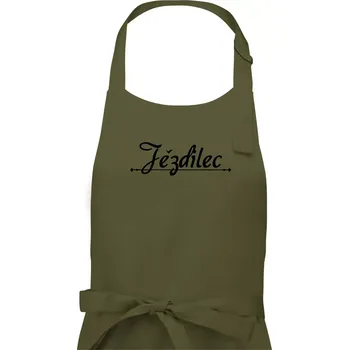 Kuchyňská zástěra Staročeština - Jezdilec - zcestovalý člověk - Pánská zástěra na vaření - Univerzální velikost ( Khaki )