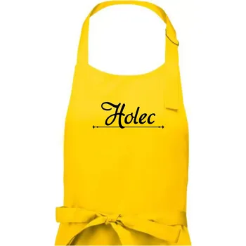 Kuchyňská zástěra Staročeština - Holec - holobrádek nebo plešoun - Pánská zástěra na vaření - Univerzální velikost ( Žlutá )