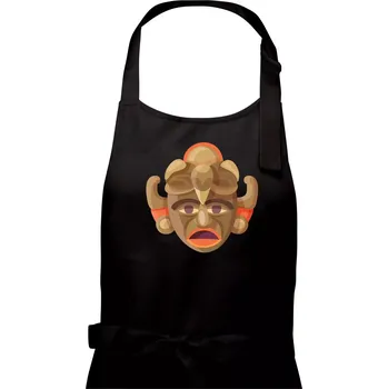 Kuchyňská zástěra Mayové maska černoch - Pánská zástěra na vaření - Univerzální velikost ( Černá )