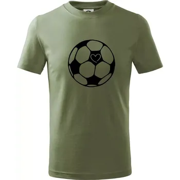 I love fotbal míč - Tričko dětské bavlněné - 98 cm / 2 roky ( Khaki )