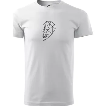 Pánské tričko Párovy motiv srdce geometrie - ON - Triko extra velké (5-8XL) - 8XL ( Bílá )