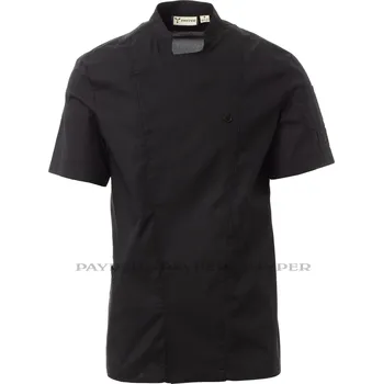 Gastro oděv Payperwear Rondon pro kuchaře se stojáčkem STARLIGHT MESH RIPSTOP TWILL, krátký rukáv, černý Velikost: S