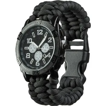 Hodinky MIL-TEC Hodinky PARACORD ČERNÉ L-23cm