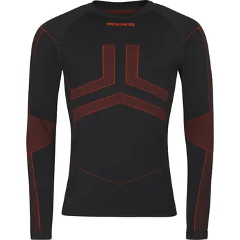 Progress SEAMLESS-BAMBOO SET MEN pánské bambusové termoprádlo černá/oranž Velikost: S/M