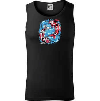 Yin & Yang Koi kapr - červený - Tílko pánské Core - S ( Černá )