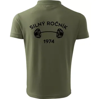 Pánská košile Silný ročník - Letopočet 1974 - Polokošile pánská Pique Polo 203 - L ( Khaki )