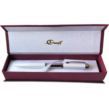 Přívěsek Dárkové pero s českým granátem - bílé