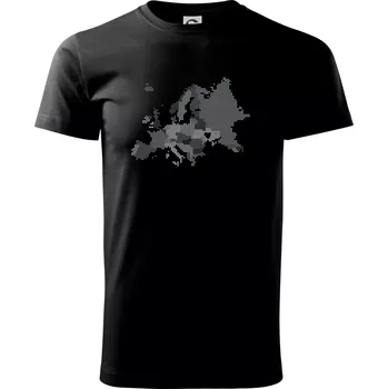 Pánské tričko Mapa Evropy - srdce v Ukrajině - Triko extra velké (5-8XL) - 6XL ( Černá )
