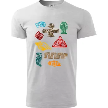 Pánské tričko Mayové - ikony příšery - Triko extra velké (5-8XL) - 7XL ( Světlešedý Melír )