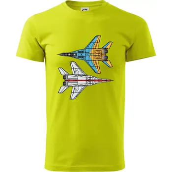 Pánské tričko Mig 29 Fulcrum ze spoda a ze zhora - Klasické pánské triko vyšší gramáže - M ( Limetková )
