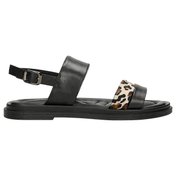 Dámské sandále Černé Sandály S Leopardím Páskem Wojas 7621451 39