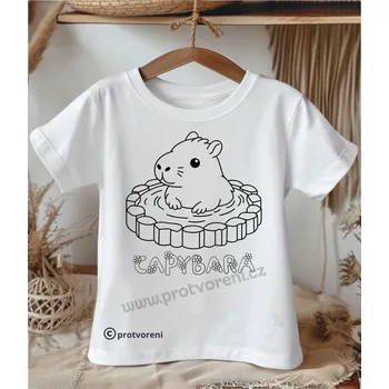 Chlapecké tričko Tričko jako omalovánka Tričko k vybarvení, dětské, KAPYBARA - ve vodě, 1 ks zvolte VELIKOST textilu ZDE:: 11/12 let Beagle