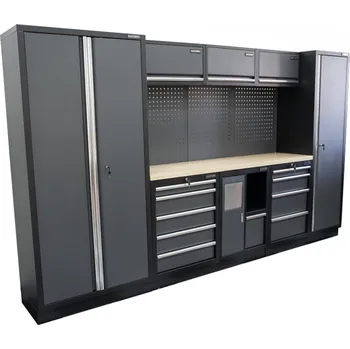 Dílenský stůl Matabro AKČNÍ SET Sestava 8 ks dílenského nábytku SET-CA01071 s dřevěnou pracovní deskou MB-TGW80