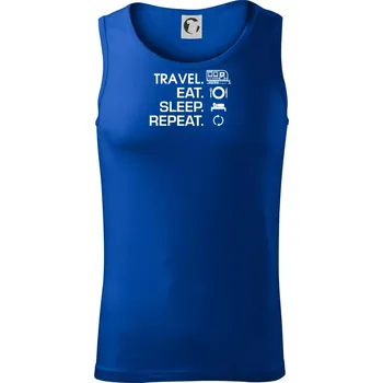 Eat sleep travel - Velký přívěs - Tílko pánské Core - L ( Královská modrá )