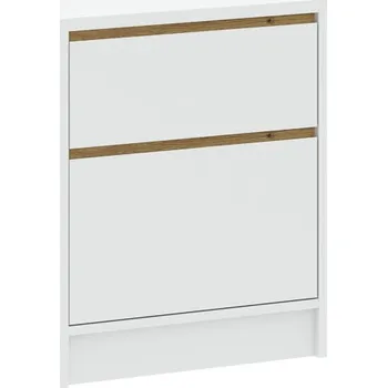 Noční stolek Noční stolek BASIT 2S - bílý + dub artisan