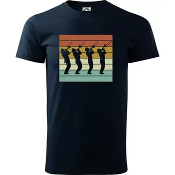 Vintage trumpetista - Triko extra velké (5-8XL) - 7XL ( Námořní modrá (velmi tmavá - téměř černá) )