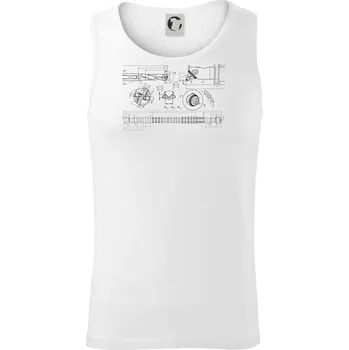 Technické výkresy - vrtáky - Tílko pánské Core - 2XL ( Bílá )