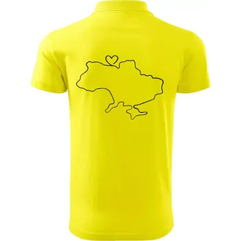 Pánská košile Mapa Ukrajiny - srdce - Polokošile pánská Pique Polo 203 - 5XL ( Citrónová )